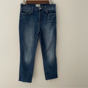 L’Agence Womens Zipper Fly High Rise Sada Cropped Slim Jeans Blue Denim Size 27